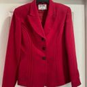 Kasper long sleeve Red Blazer has shoulder pads is a size 6. Photo 7