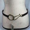 Chico's NWT Chico’s Thin Brown Belt with Oversized Brass Hook and Circle Buckle Photo 5