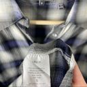 Vince  blue plaid button up blouse shirt Photo 4