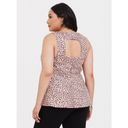 Torrid  Womens Top Size 2 2X 18 20 Pink Gray Leopard Sateen Peplum NEW Photo 1