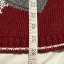 Croft & Barrow  Womens Cardigan Sweater Large Red Full Zip Snowman Ugly Christmas Photo 10