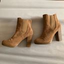 Wild Diva Lounge Cognac Brown Faux Suede High Heel Chelsea Boots Booties Sz 9 Photo 1