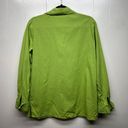 Worthington  Vintage Line Cotton Lime Green Button Front Womens Shirt Size Small Photo 6