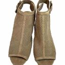 Unisa  Booties Shoes Sz 9 Tan Beige Faux Suede Heels Open Toe Slingback Sandal Photo 1