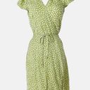 Reformation  Zena Printed Side Tie Dress in Jessie Floral Green and White Photo 3