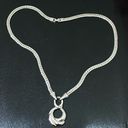 infinity Vintage NAPIER O-Ring  Drop Pendant Shiny Snake Chain Silver Necklace Photo 8