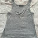 Brandy Melville  grey ribbed cropped button front placket tank top, one size Photo 10