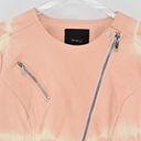 Skinny Girl New  Jeans Jacket Womens Size M Pink White Tie Dye Faux Leather Moto Photo 3