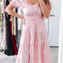 Moon River Light Pink Babydoll Peasant Midi Dress Photo 6