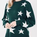 Zenana Hunter Green Star Knit Sweater + Bonus Mask Photo 4