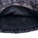 Ann Taylor  Skirt Purple Black Geo Print Silk Cotton Pleated Knee Length Size 8 Photo 7