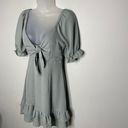 Double Zero Puff Sleeve Mini Dress in Sage Photo 1