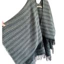 Loft Women's Dark Blue Gray Striped Cape Poncho One size Size undefined Photo 10