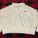 Nike Phoenix Fleece Three Quarter Sleeve Collared Cropped Sweatshirt-Large White Photo 0