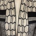 BCBG Max Azria Black and Beige Geometric Pattern Long Cardigan Size M Photo 2