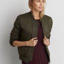 American Eagle  Army Green Nylon Bomber Jacket Photo 1