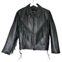 Antelope  Creek Leather Motorcycle Fringed Riding Black Jacket Size Medium Photo 12