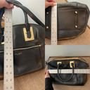 Henri Bendel  Women’s Satchel Handbag Black Leather Gold Hardware Crossbody Photo 9