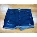 Ava & Viv  Distressed Cuffed Denim Jean Shorts Womens 20W Dark Wash Sthretch Photo 1