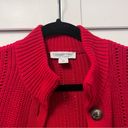 Coldwater Creek Red Knit Cardigan PM Petite Medium Photo 4