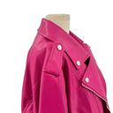 Eloquii  Faux Leather Moto Jacket Very Berry Pink Plus Size 22/24 Photo 7