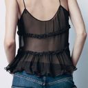 Micas Aegean Sea Tied Fly Away Top Sheer Ruffled Tank M NWT Photo 10