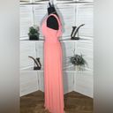 White House | Black Market  coral color chiffon floor length formal dress Sz 6 Photo 5