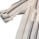 Thread and Supply  button down shirt blouse size large high low white black Photo 5