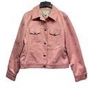 Vintage Y2K Casual Corner Pale Pink Damask Button Front Jeans Jacket Size 12 Photo 1