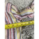 Elan  Lagenlook Boho Frayed Top Womens‎ Small 100% Linen Striped Popover Photo 8