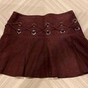 Parker  Burgundy Milos Loop Ring Suede Skirt Photo 0