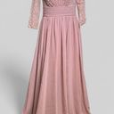 JJ's House JJ’s House Formal Floor Length Dress Dusty Rose NO SIZE Wedding Bridesmaid Lace Photo 0