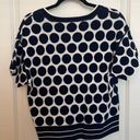 CAbi Navy And White Polka Dot Top Photo 2