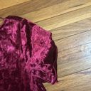 cupio Womens Dress Small Short Sleeve Cuffed Crushed Velvet Burgundy Holiday Photo 4