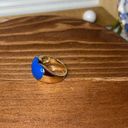 TJ Maxx  Heart Shaped Rhodium Plated Ring size 8 Blue and Gold. Photo 3