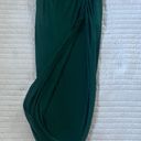 Casual Slit Wrap Elastic High Waist Maxi Draped Skirt Sexy Solid Bodycon Maxi Green Size M Photo 2