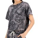 Jenni Intimates Short Sleeve Crop Pajama T-Shirt Grey Swirl Tie Dye- Size XS-NWT Photo 0