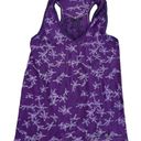 Diesel  Purple Floral Sleeveless Open Racer Back Shimmer Lined Tank Top Photo 0