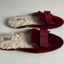 Birdies - The Phoebe Faux Fur Red Velvet Bow Tie Slip On Sandal Photo 2