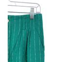 American Vintage Vintage 90s Shorts Womens Sz 27" High Waisted Green Striped Ramie Cotton Photo 1