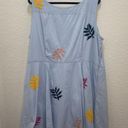 Eshakti Wayward Fancies  blue dress yarn embroidered‎ leaves 3x plus size summer Photo 1