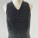 Carmen Marc Valvo  - black Beaded Silk Top Sz 10 Photo 3