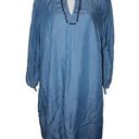 Crown & Ivy  2X  Women's Shirt Dress Blue Half Sleeve Denim Curvy Pockets Casual Photo 0