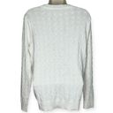 kim rogers Ivory Speckled Cable Crew Soft Sweater Size PM Photo 3