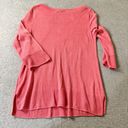 J.Jill  Womens Top Size XS Pink Linen Tunic Boho 3/4 Sleeve Knit Lagenlook Boho Photo 9