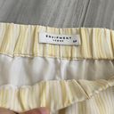 Equipment FEMME Striped Yellow White 100% Silk Shorts Small Photo 1