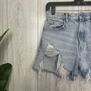 ZARA  High Rise Distressed Ripped Denim Shorts size 4 Photo 3