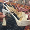 Betsey Johnson  Something Blue Beth Embellished Platform Sandals Bridal White 10 Photo 3