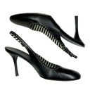 Jil Sander  Womens Black Leather Round Toe Slingback Stiletto Heel Size EU 38 Photo 1