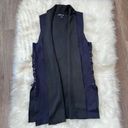 August Silk  Women's Duster Cardigan Sweater Vest Criss Cross Detail Black Small Photo 0